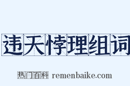 违天悖理组词是什么意思的图片